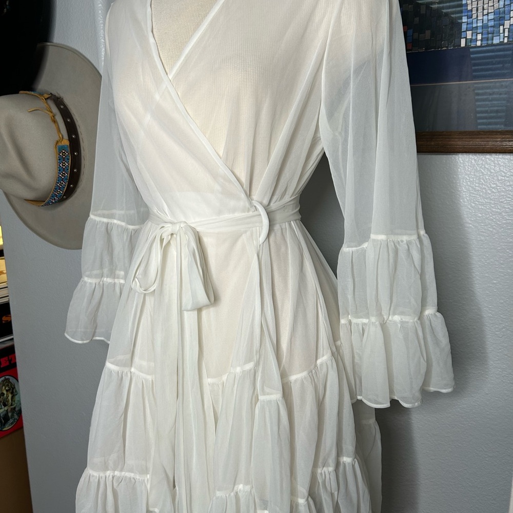 Betsy Johnson Intimates Sheer Ruffled Robe - Picture 6 of 11